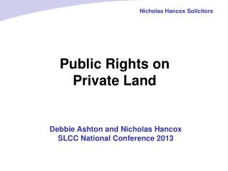 Public Rights on Private Land