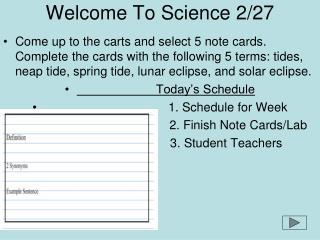 Welcome To Science 2/27