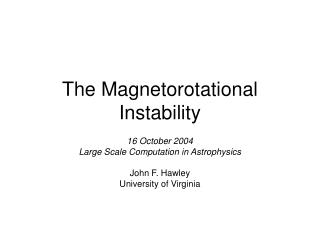 The Magnetorotational Instability