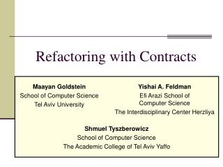 Refactoring with Contracts