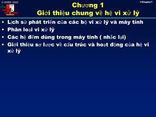 Chương 1 Giới thiệu chung về hệ vi xử lý