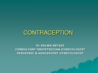 CONTRACEPTION