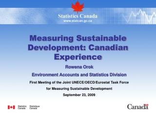 Measuring Sustainable Development: Canadian Experience