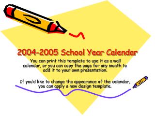 2004-2005 School Year Calendar