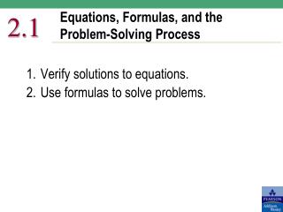 Equations, Formulas, and the Problem-Solving Process