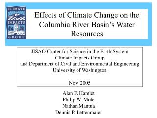 Alan F. Hamlet Philip W. Mote Nathan Mantua Dennis P. Lettenmaier