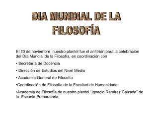 DIA MUNDIAL DE LA FILOSOFÍA