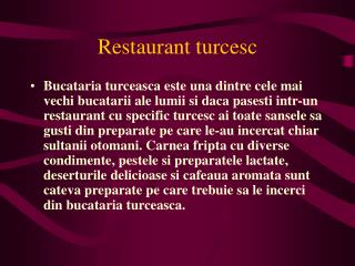 Restaurant turcesc