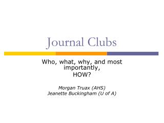 Journal Clubs