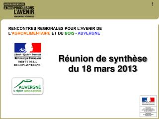 RENCONTRES REGIONALES POUR L’AVENIR DE L’ AGROALIMENTAIRE ET DU BOIS - AUVERGNE