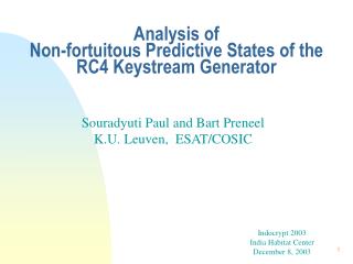 Analysis of Non-fortuitous Predictive States of the RC4 Keystream Generator