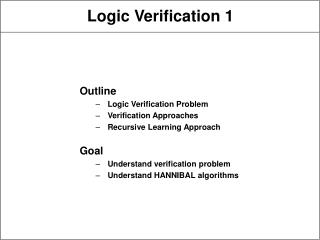 Logic Verification 1