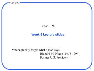 Week 5 Lecture slides