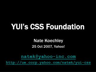 YUI’s CSS Foundation