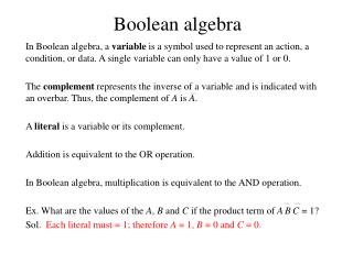 Boolean algebra