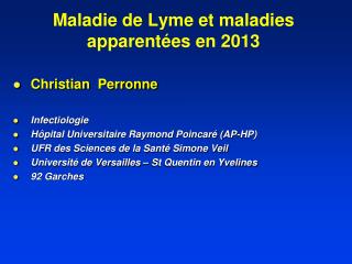 Maladie de Lyme et maladies apparentées en 2013