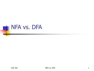 NFA vs. DFA