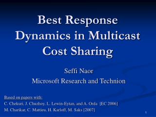 Best Response Dynamics in Multicast Cost Sharing