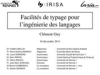 Facilités de typage pour l’ingénierie des langages