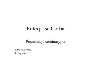 Enterprise Corba