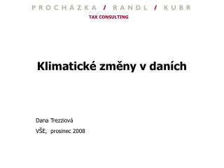 Klimatické změny v daních