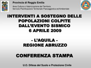 Area Cultura e Valorizzazione del Territorio