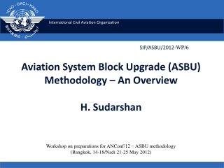 Aviation System Block Upgrade (ASBU) Methodology – An Overview H. Sudarshan