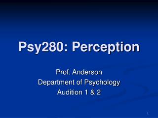 Psy280: Perception