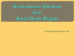 Keutamaan Qurban dan Awal Dzul-Hijjah