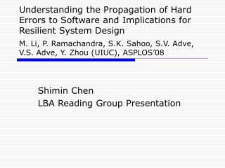 Shimin Chen LBA Reading Group Presentation