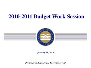 2010-2011 Budget Work Session