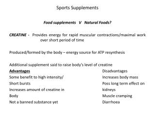 Sports Supplements