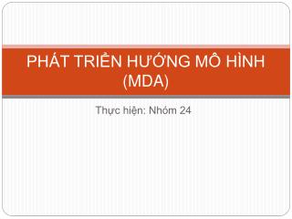 PHÁT TRIỂN HƯỚNG MÔ HÌNH (MDA)