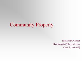 Community Property