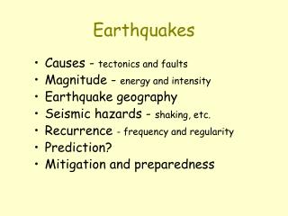 Earthquakes