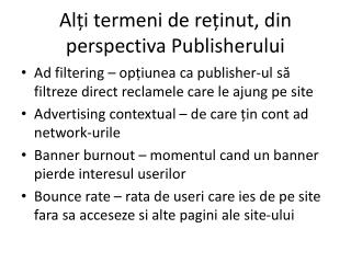 Alți termeni de reținut, din perspectiva Publisherului