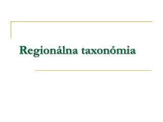 Regionálna taxonómia