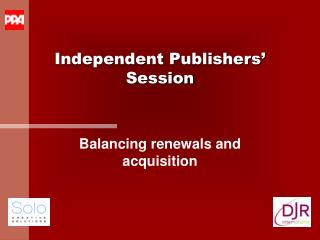 Independent Publishers’ Session