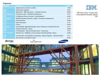IBM Client Center, 4 Giugno 2014 Circonvallazione Idroscalo, Segrate (MI)