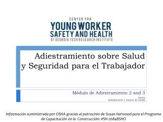 Adiestramiento sobre Salud y Seguridad para el Trabajador