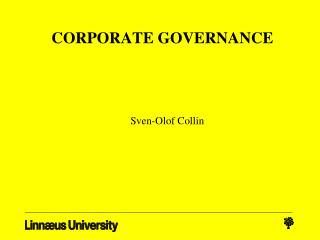 CORPORATE GOVERNANCE