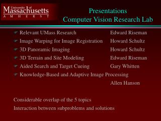 Presentations Computer Vision Research Lab