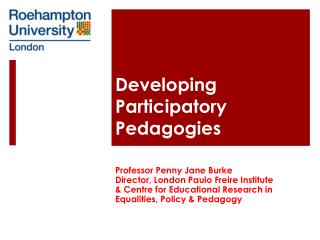 Developing Participatory Pedagogies