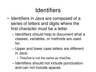 Identifiers