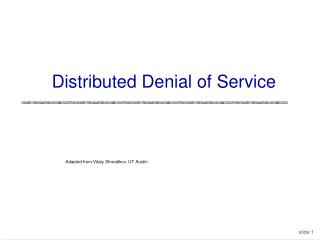 Distributed Denial of Service