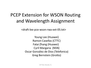 PCEP Extension for WSON Routing and Wavelength Assignment