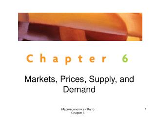 Markets, Prices, Supply, and Demand