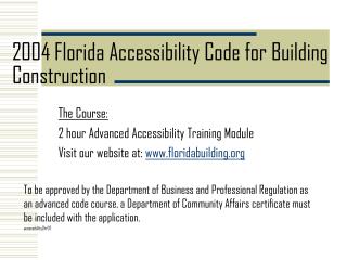 2004 Florida Accessibility Code for Building Construction