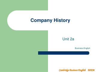 Company History