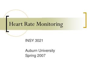 Heart Rate Monitoring